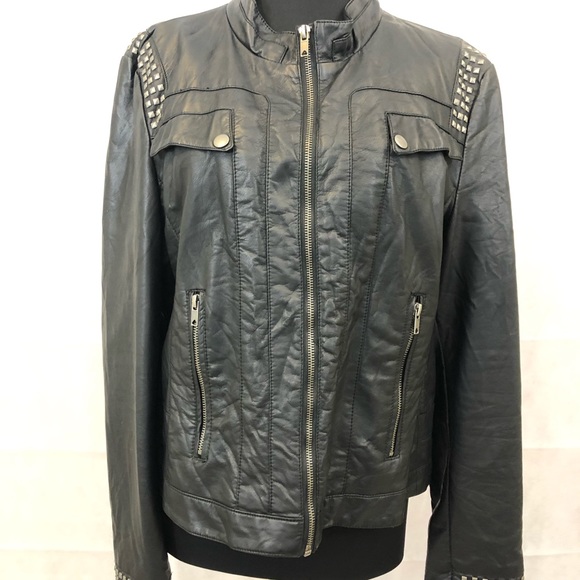 Women’s Vegan Leather Moto Jacket - Picture 4 of 5